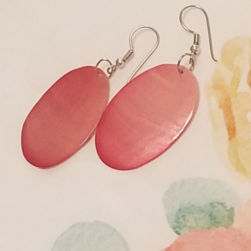 Coral Mother of Pearl Earrings